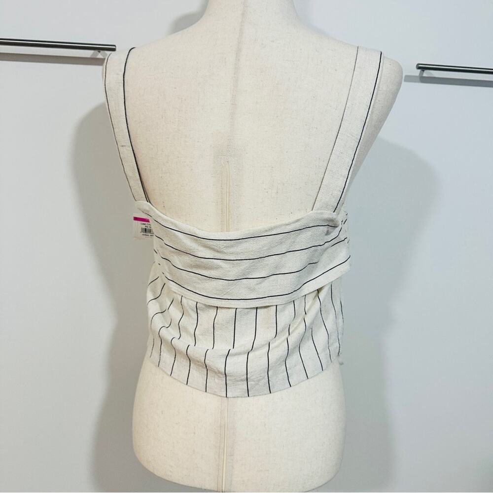 Quiet Luxury Striped Linen Blend Top European Minimalist| Avec Les Filles Size S - Picture 6 of 13